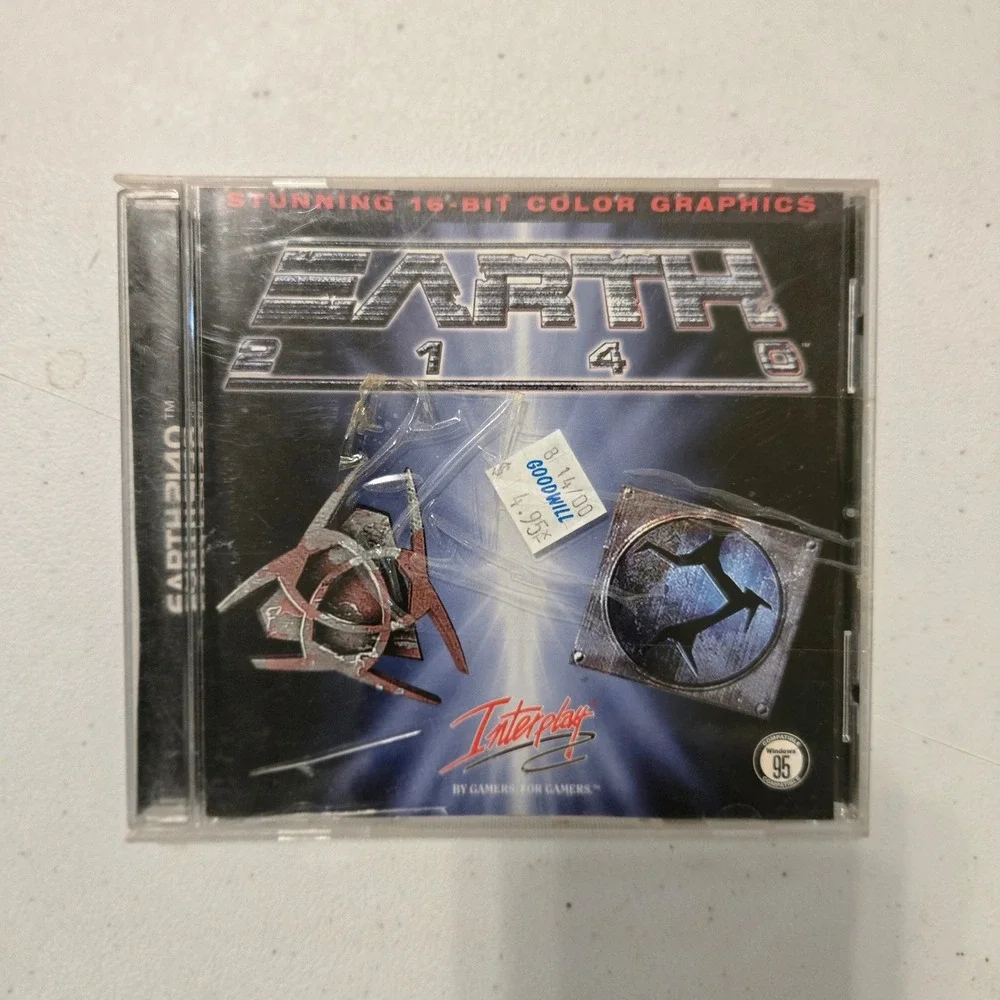 Vtg Interplay Earth 2140 PC Game Jewel Case Windows 95 RTS Strategy Sci Fi USA